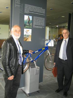 Pere Pi in front of his bike in the seat of U.C.I.
